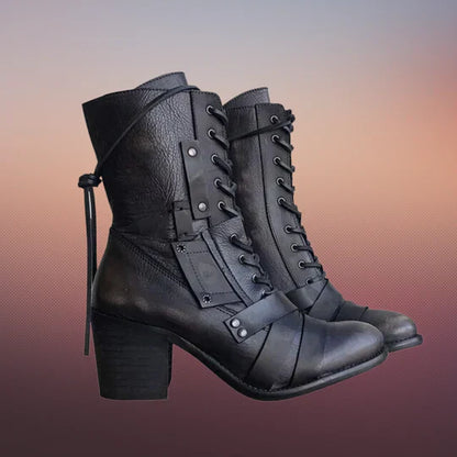 Retro Motorradstiefel Dicke Sohle Robust
