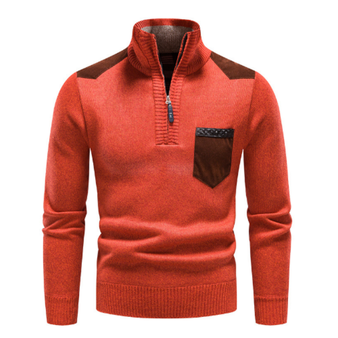 Herren Pullover Langarm Reißverschluss