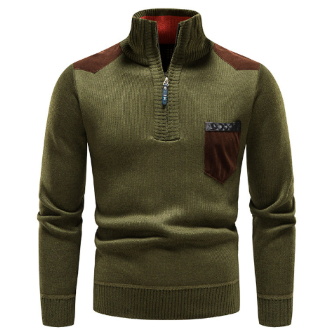 Herren Pullover Langarm Reißverschluss
