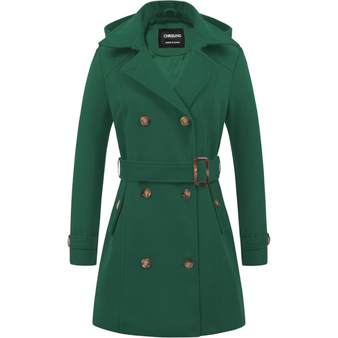 Warmes Winterkleid | Gesteppter Trenchcoat mit Kapuze
