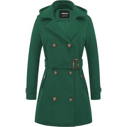Warmes Winterkleid | Gesteppter Trenchcoat mit Kapuze