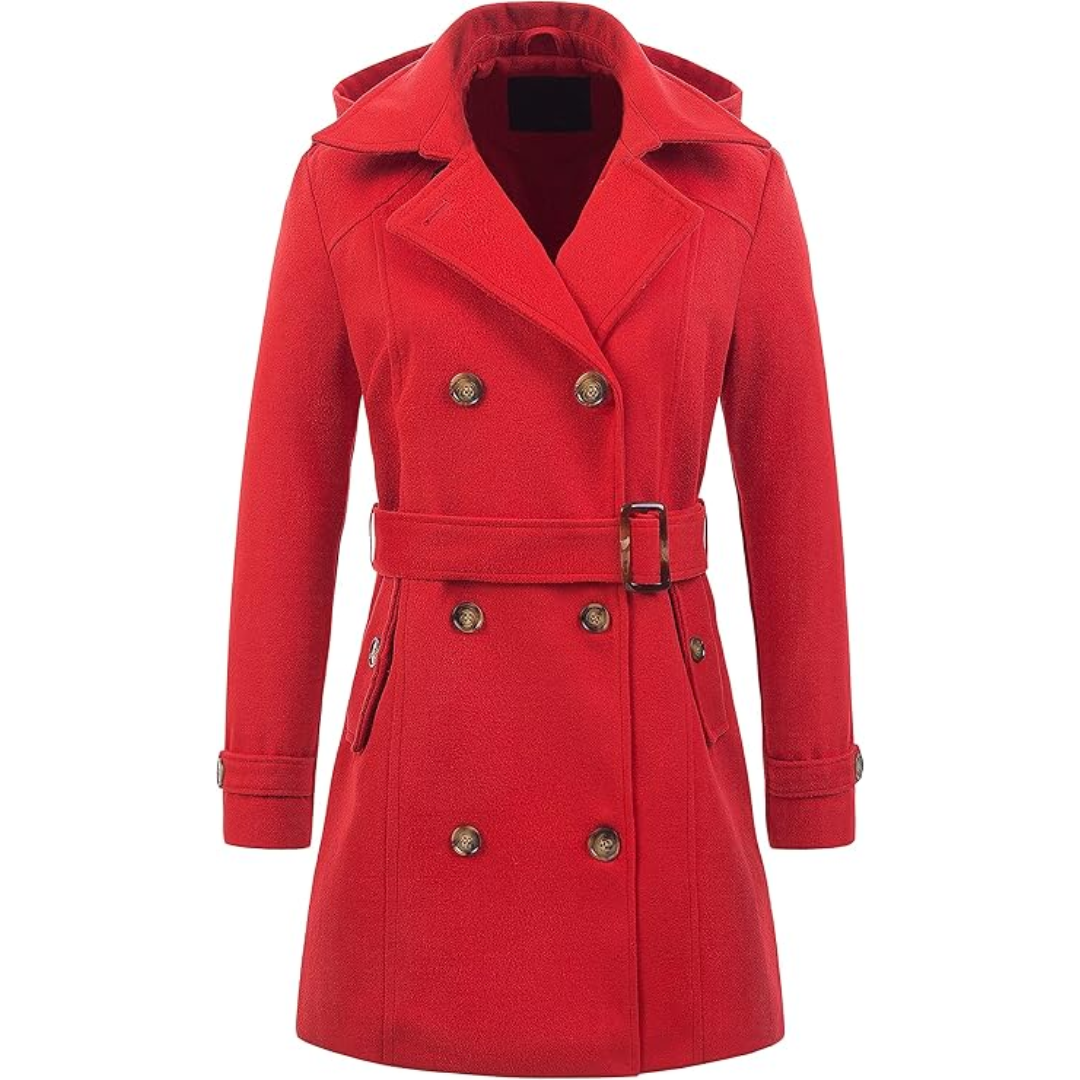 Warmes Winterkleid | Gesteppter Trenchcoat mit Kapuze