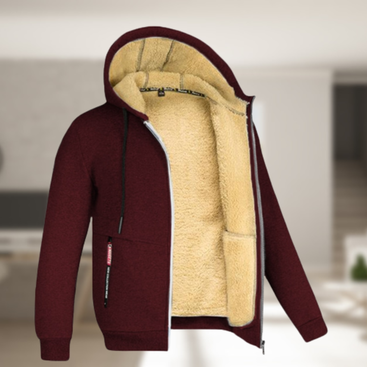 Warmes Winterkleid mit Fleecekragen