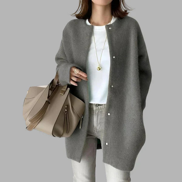 Große Strickjacke Damen Knöpfe Oversize