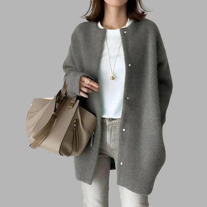 Große Strickjacke Damen Knöpfe Oversize