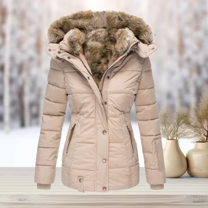 Damen Winterjacke Puffer Elegant Schwarz