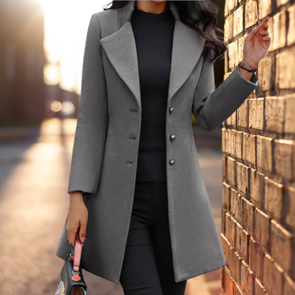 Damen Wintermantel Elegantes Design mit Knöpfen