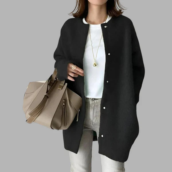 Große Strickjacke Damen Knöpfe Oversize - IdealeKleiden