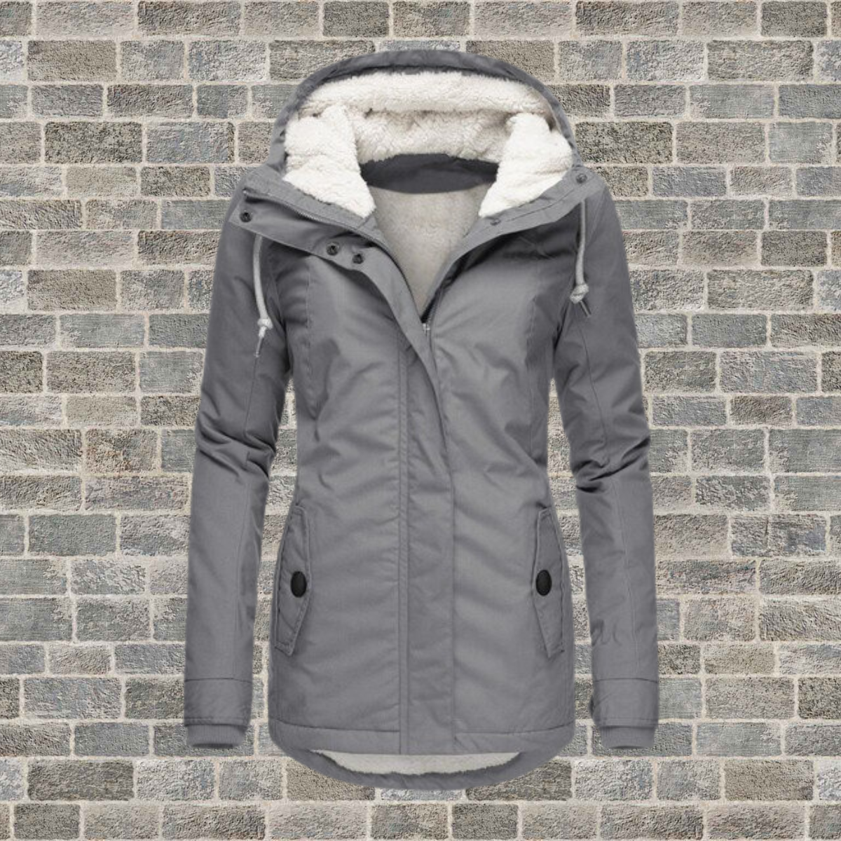 Eleganter Langmantel mit Fellfutter