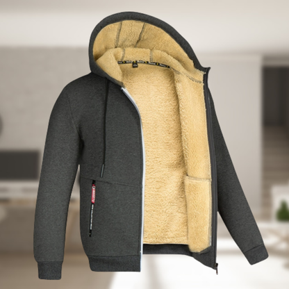 Herren Winterjacke Warm mit Kapuze Fleece