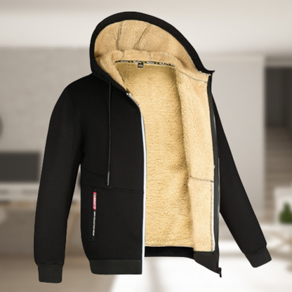 Herren Winterjacke Warm mit Kapuze Fleece