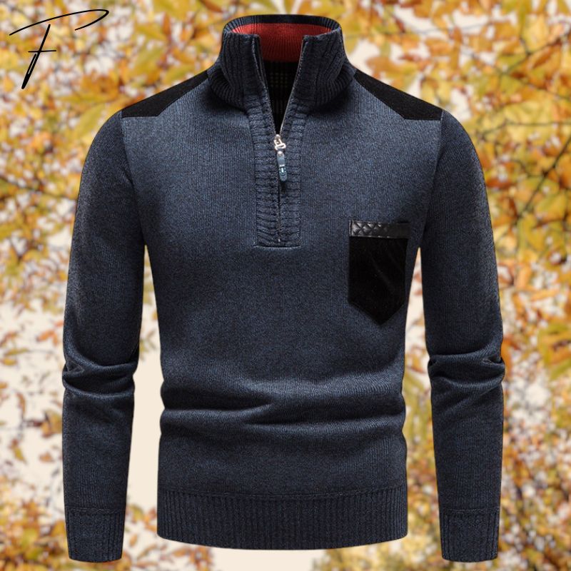 Herren Cardigan Reißverschluss Warm - IdealeKleiden