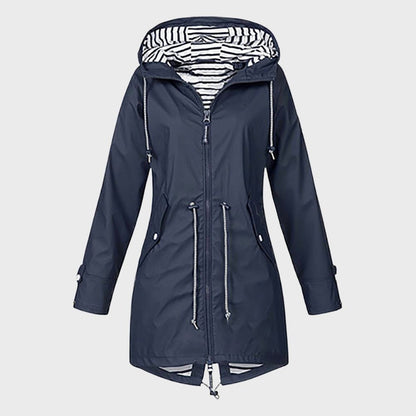 Wasserdichte Regenjacke Damen Langarm Kapuze