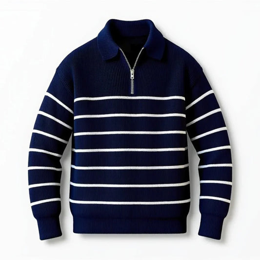 Herren Strickpullover Warm Gestreift - IdealeKleiden