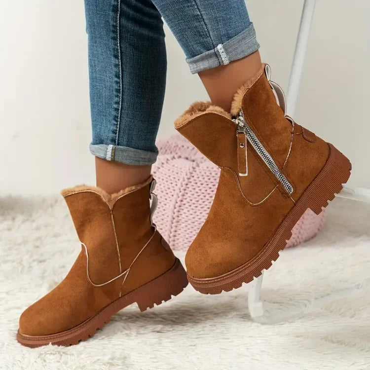 Weiche Plüschstiefel Damen Kurz Winterstiefel