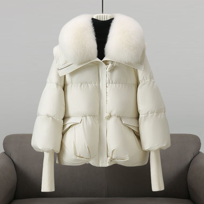 Stylische Pufferjacke Damen Glamour Look