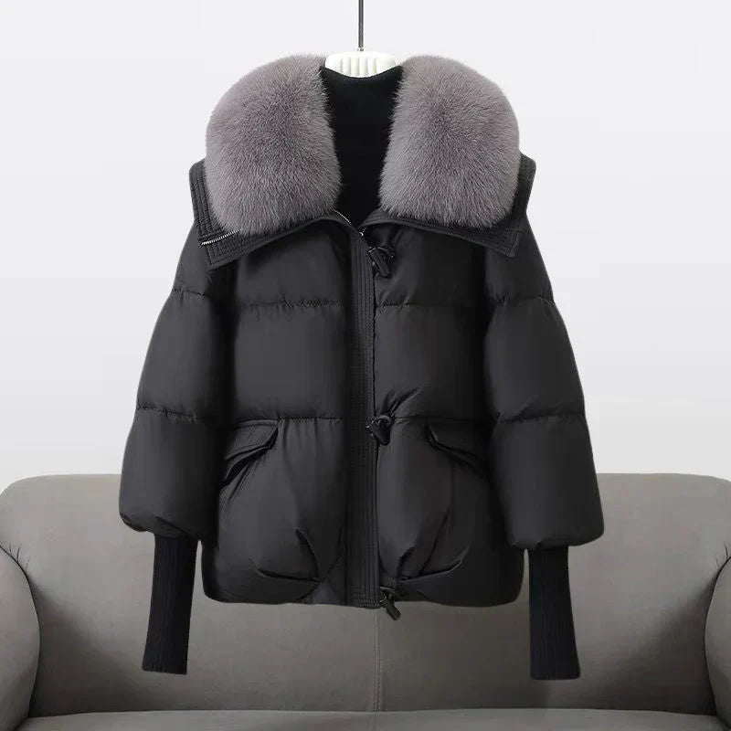 Winter Daunenmantel XXL Kunstfell Kragen