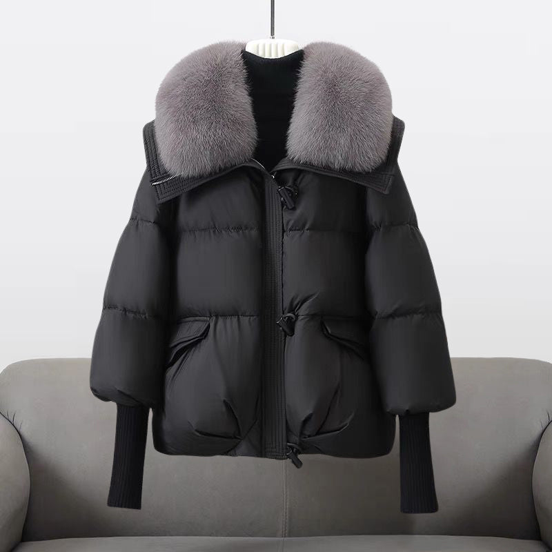 Stylische Pufferjacke Damen Glamour Look