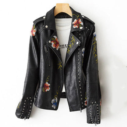 Retro Blumen Jacke Damen