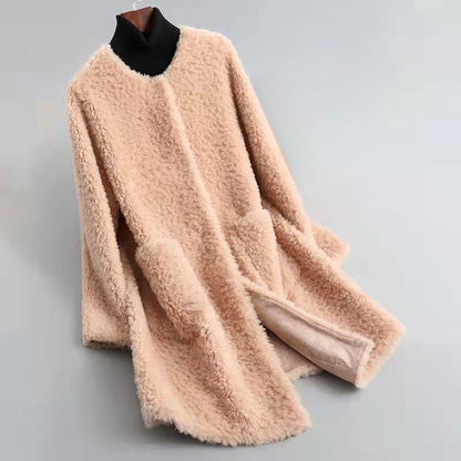 Bequemer Wollmantel Relaxed Fit mit Taschen