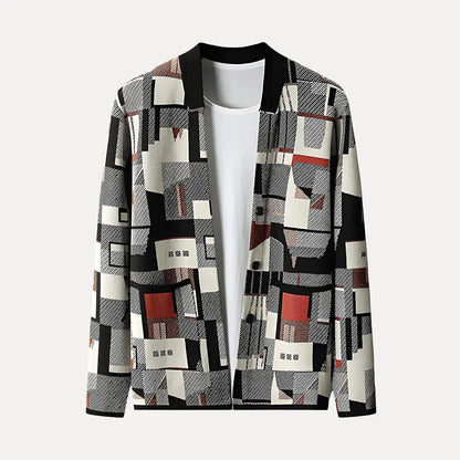 Bunte Strickjacke Patchwork Design
