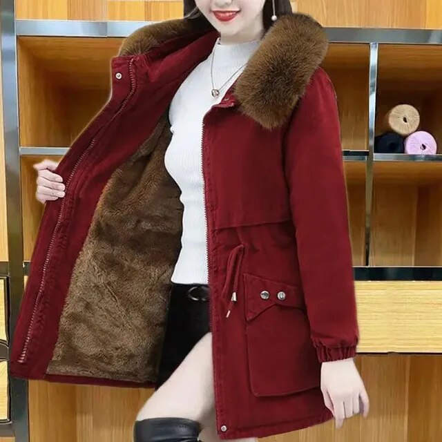 Veganer Winterparka Frauen Elegant Warm