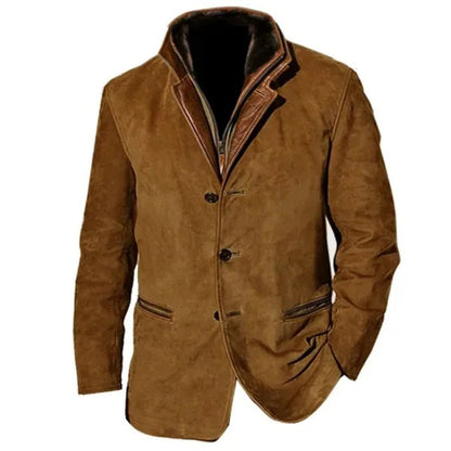 Herren Lederjacke Retro Stil Lässig