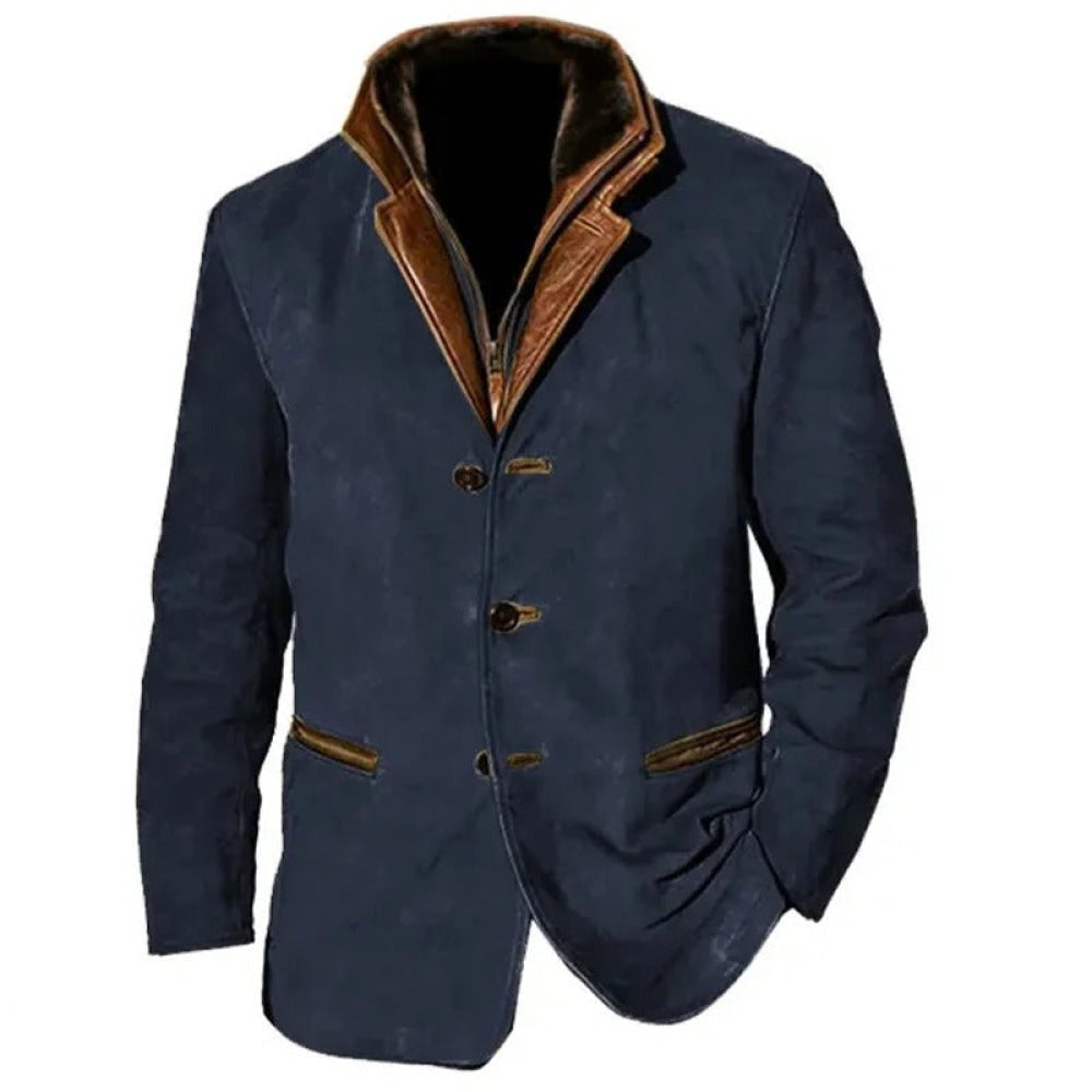 Herren Lederjacke Retro Stil Lässig