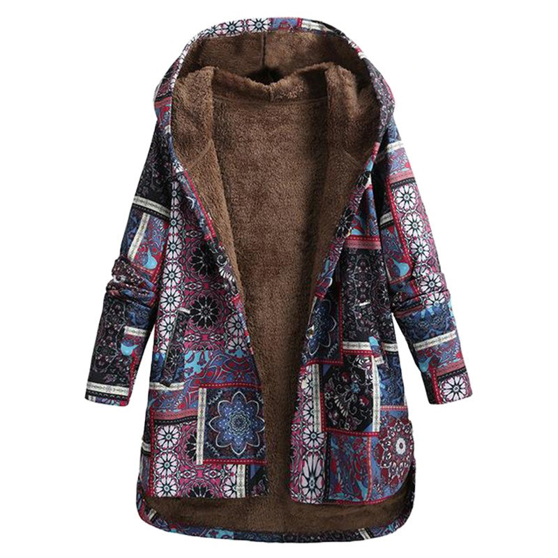 Stylische Kapuzenjacke Blumenprint