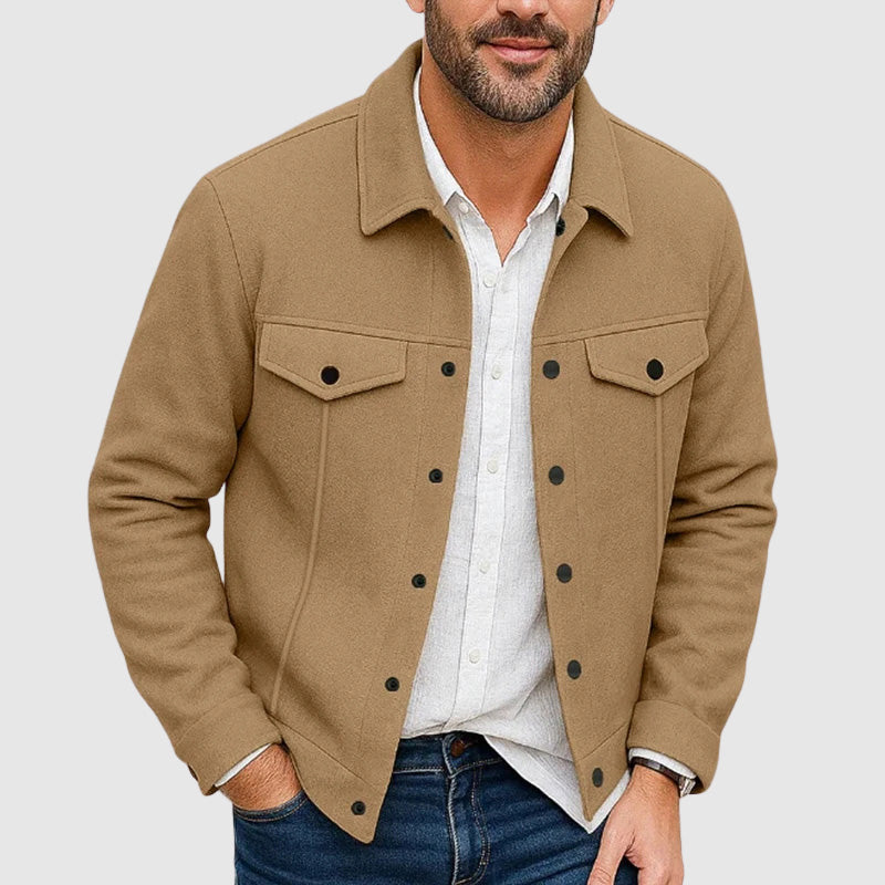 Stylische Lederjacke Damen Button-Up Design