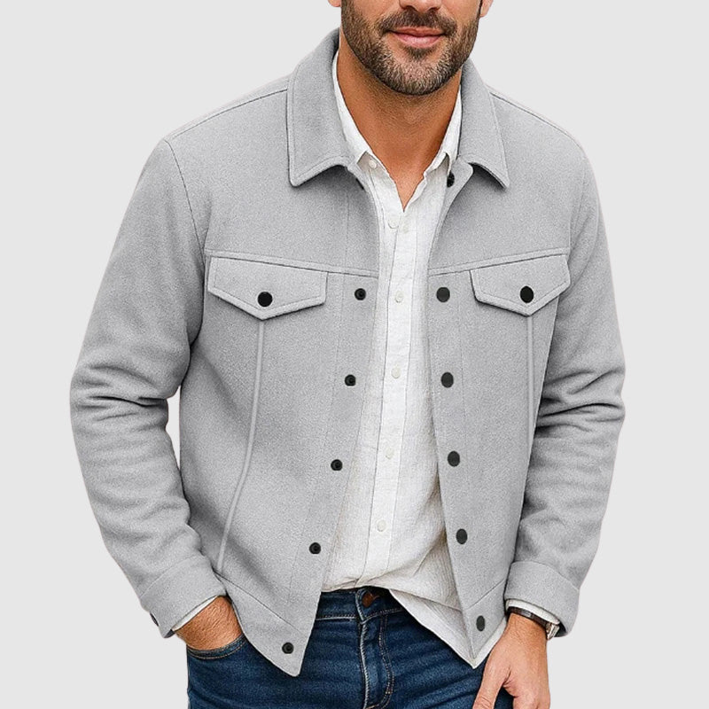Stylische Lederjacke Damen Button-Up Design