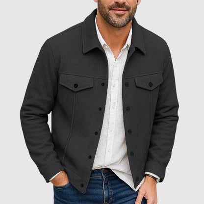 Stylische Lederjacke Damen Button-Up Design