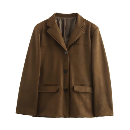 Elegante Lederjacke Braun - Hochwertiges Wildleder für Herbst
