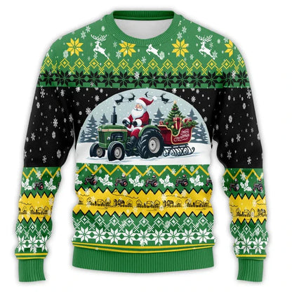Weihnachtspullover Traktor Design - Bequemer Herren Pullover