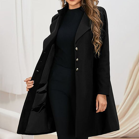 Stylische Damenmantel Elegant Lang - IdealeKleiden