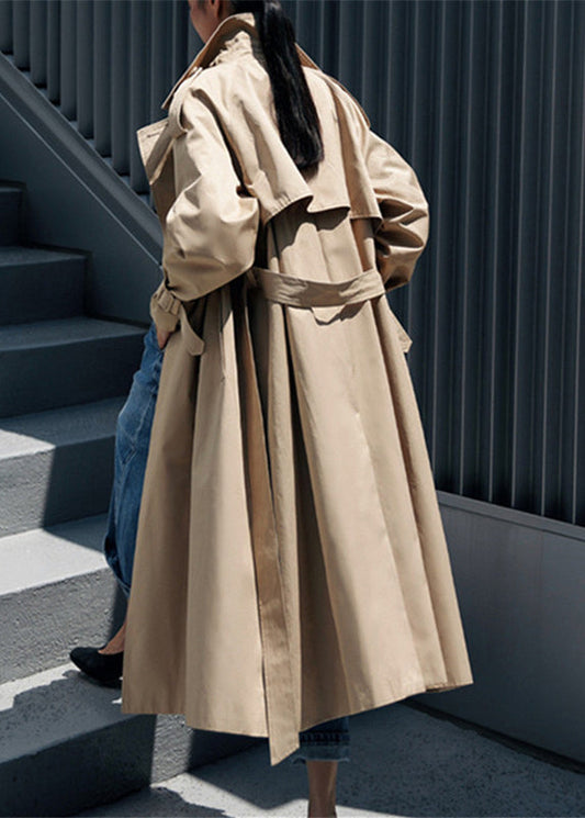 Stylischer Damen Trenchcoat mit Umhangkragen und Seitentaschen - IdealeKleiden