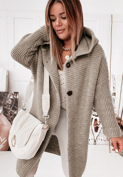 Kuschelige Winterjacke Langarm Cardigan Mit Knöpfen
