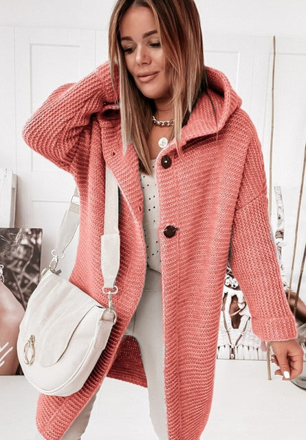 Kuschelige Winterjacke Langarm Cardigan Mit Knöpfen