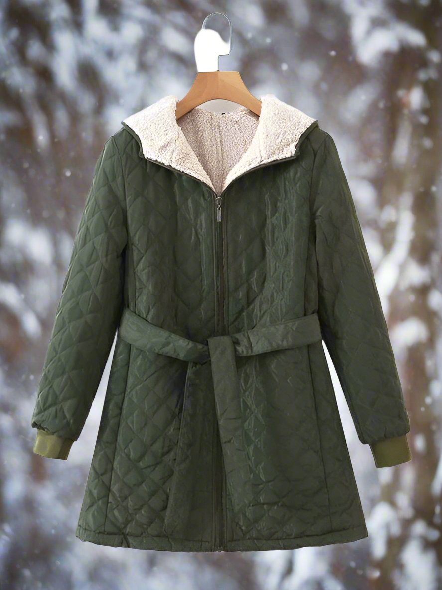 Winterparka Lange Steppjacke Kapuze Gepolstert