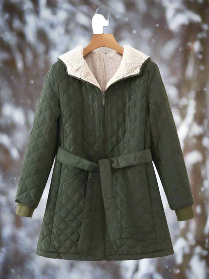 Winterparka Lange Steppjacke Kapuze Gepolstert