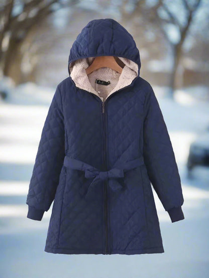 Winterparka Lange Steppjacke Kapuze Gepolstert