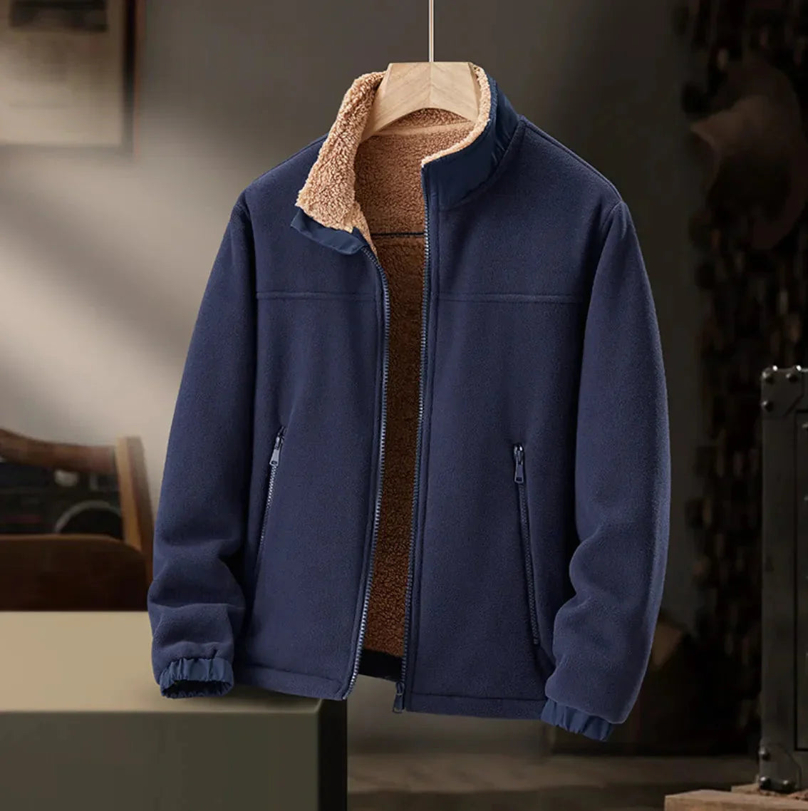 Weiche Fleecejacke mit Sherpa-Futter