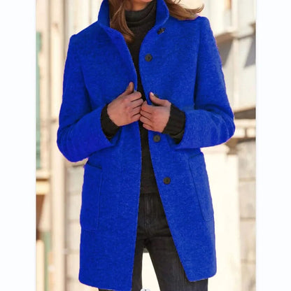 Wintermantel Damen Wollmantel Eleganz