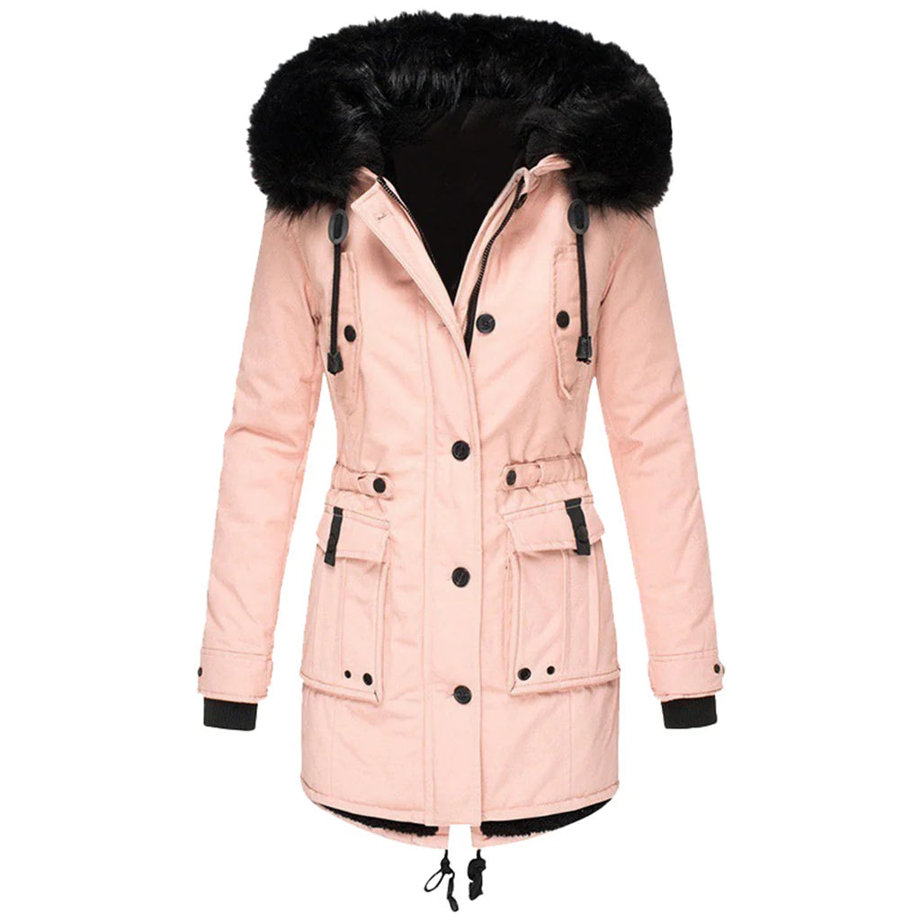 Frauen Wintermantel Kapuze Warm Stylish