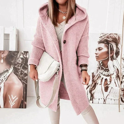 Kuschelige Strickjacke mit Kapuze Großzügig