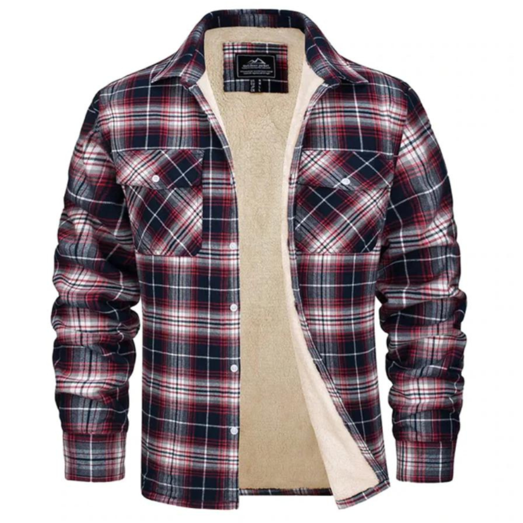 Stylischer Karomantel mit Weichfleece
