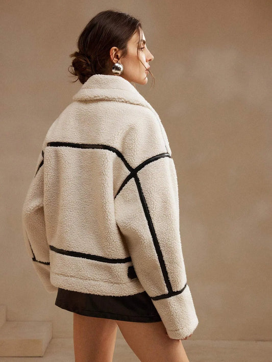 Winter Aviator Jacke Teddy Kunstfell Warm - IdealeKleiden