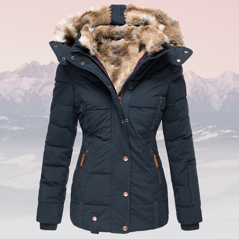 Winter Daunenjacke Warm Fellkragen Kapuze