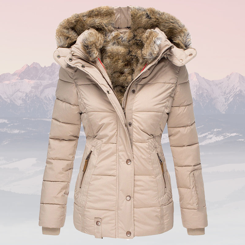 Winter Daunenjacke Warm Fellkragen Kapuze