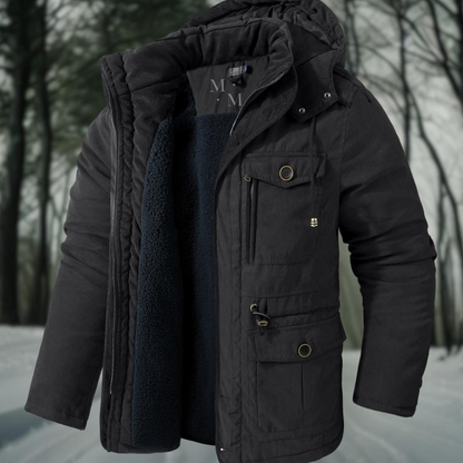 Herren Winterparka mit Kapuze - Warme Herrenjacke - IdealeKleiden